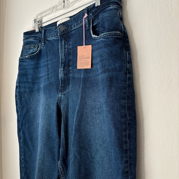 Boden High Rise Classic Slim Jeans Size W32xL32 NEW Blue Tapered Leg Raw Hem - Picture 3 of 16